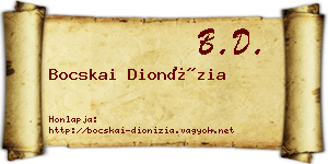 Bocskai Dionízia névjegykártya